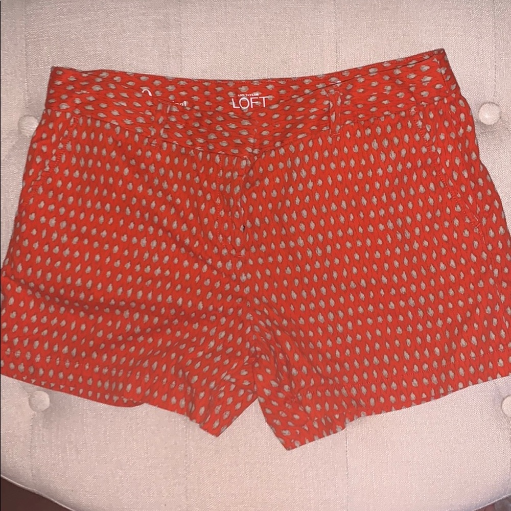 Loft orange patterned Bermuda shorts